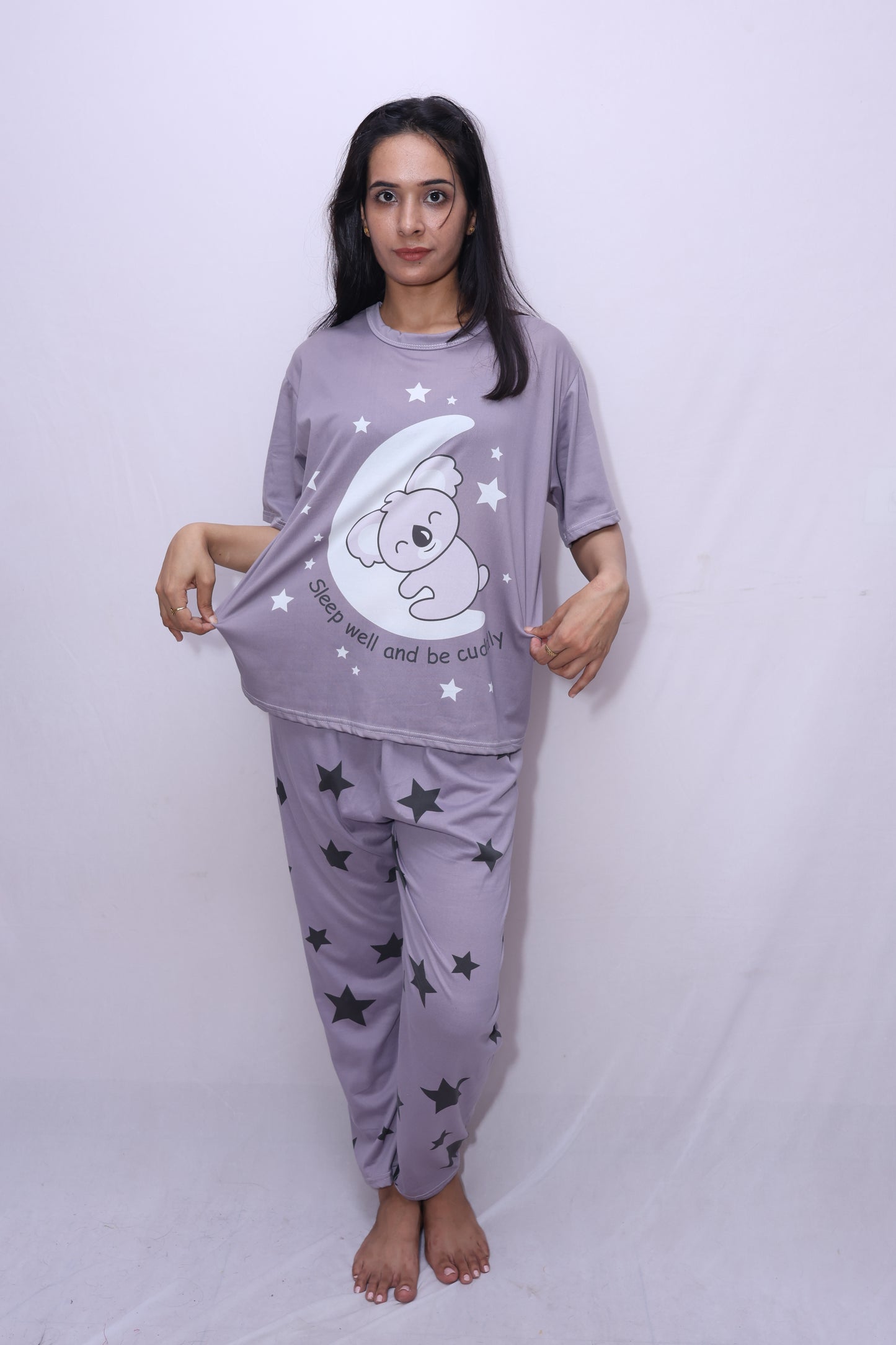 Lilac Koala Printed Nightsuit Set