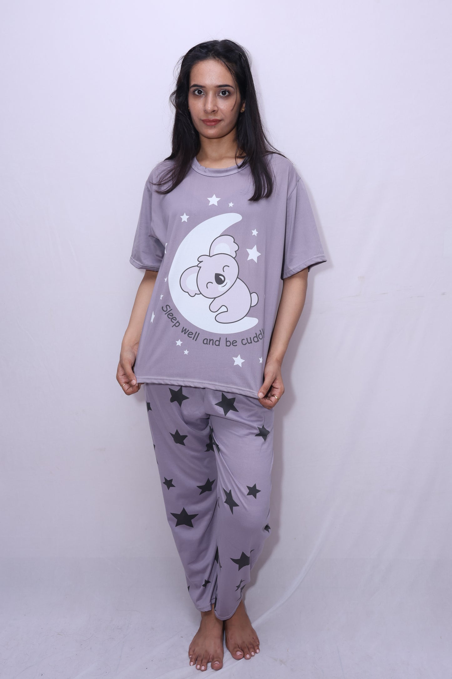 Lilac Koala Printed Nightsuit Set