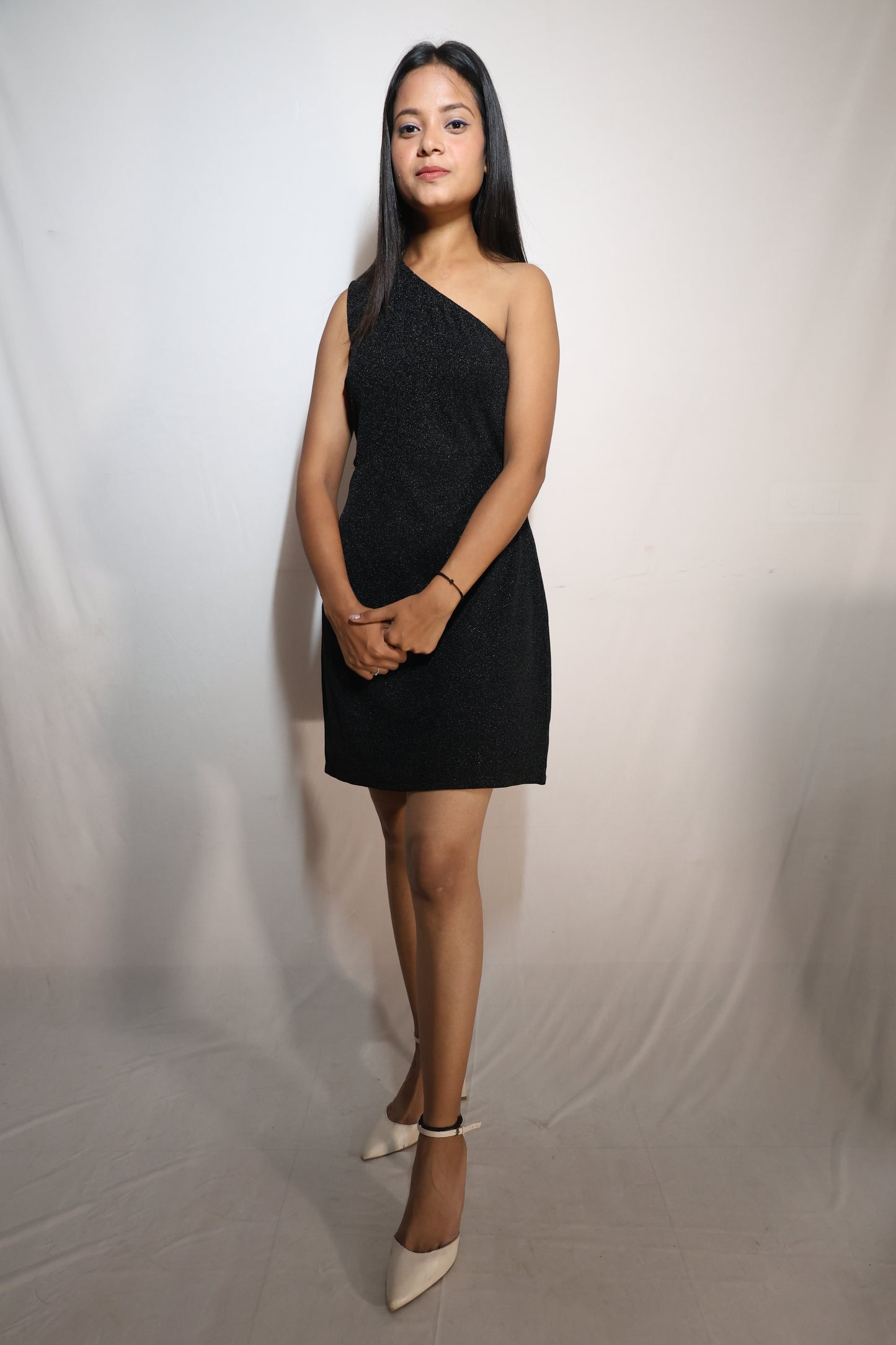 Midnight Sparkle One-Shoulder Dress