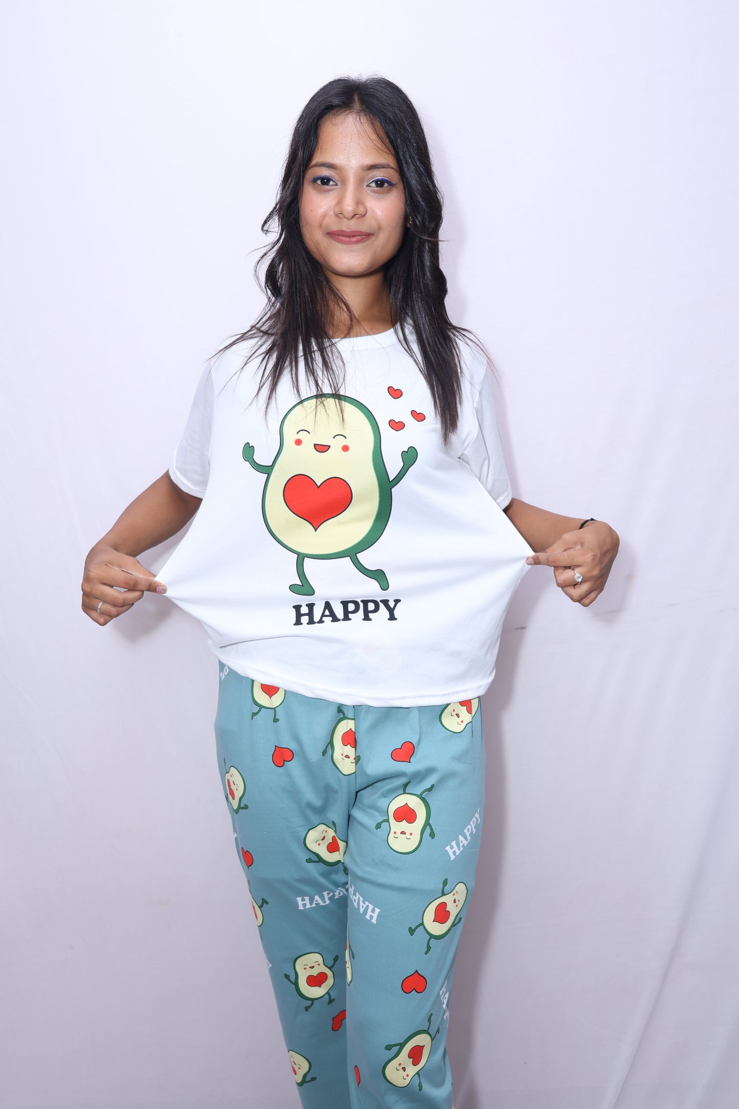 Happy Avocado Printed Cotton Nightsuit