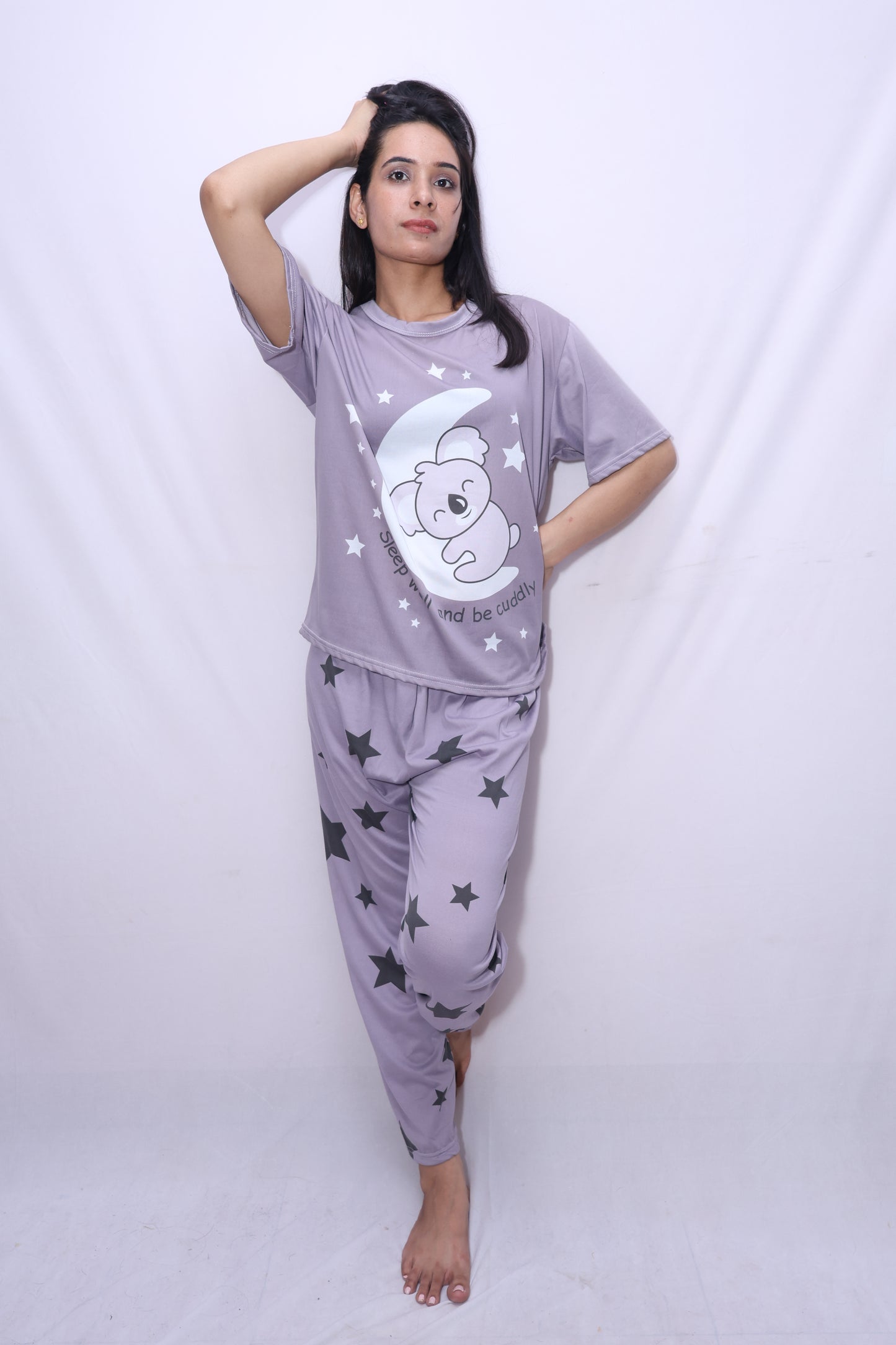 Lilac Koala Printed Nightsuit Set