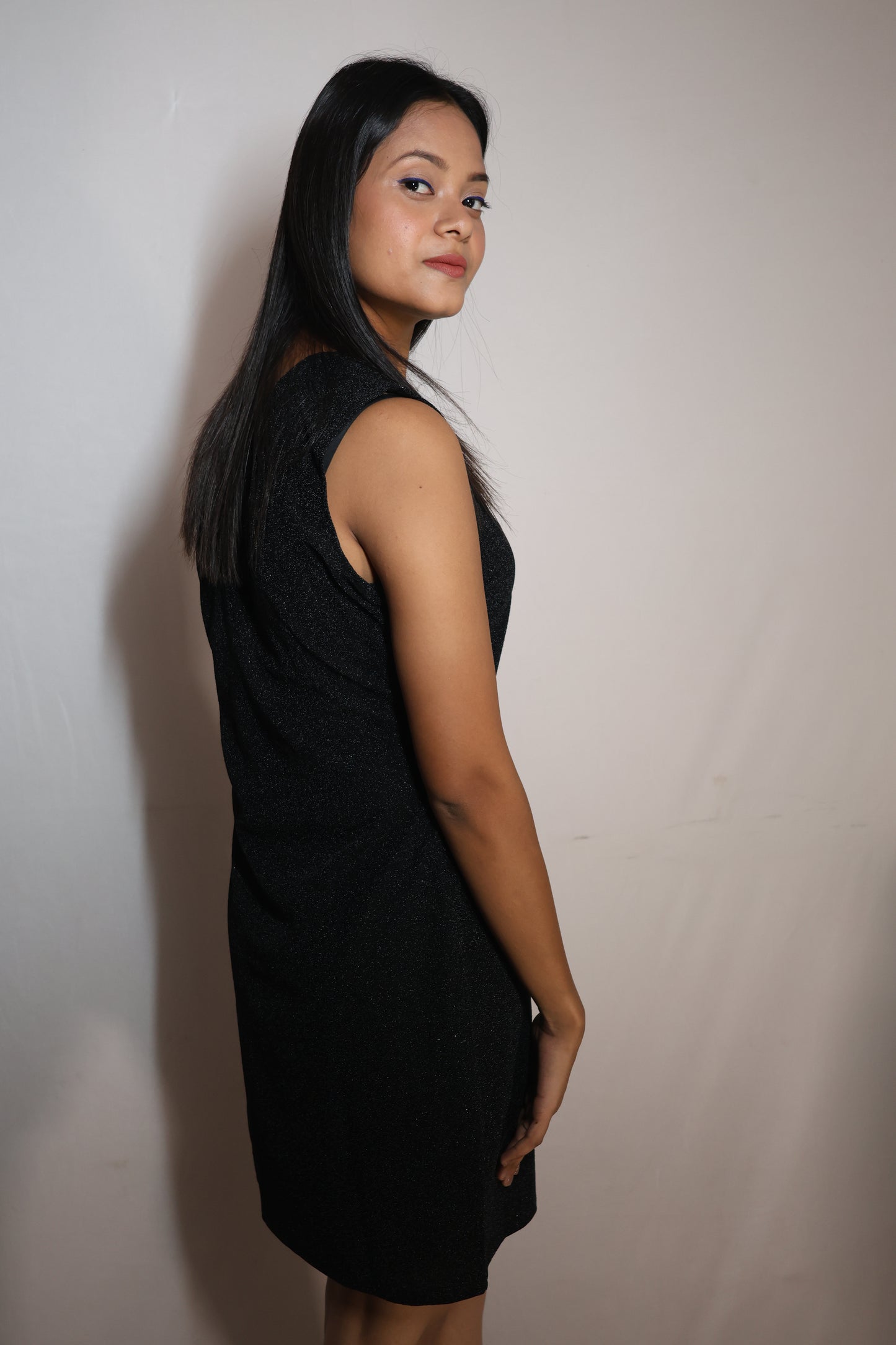 Midnight Sparkle One-Shoulder Dress