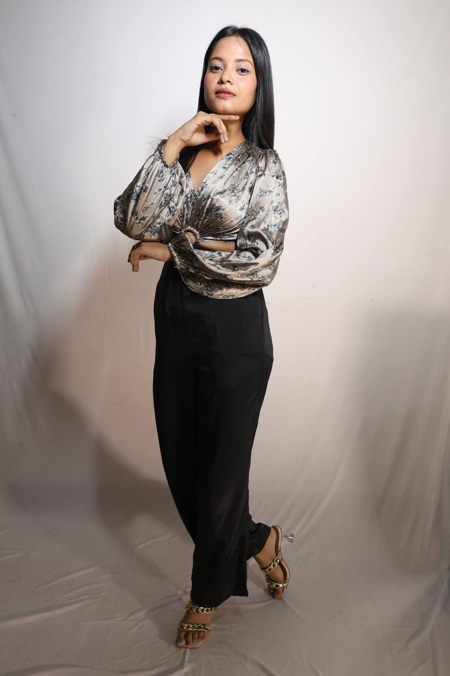 Metallic Glam Ring Detail Co-ord Set