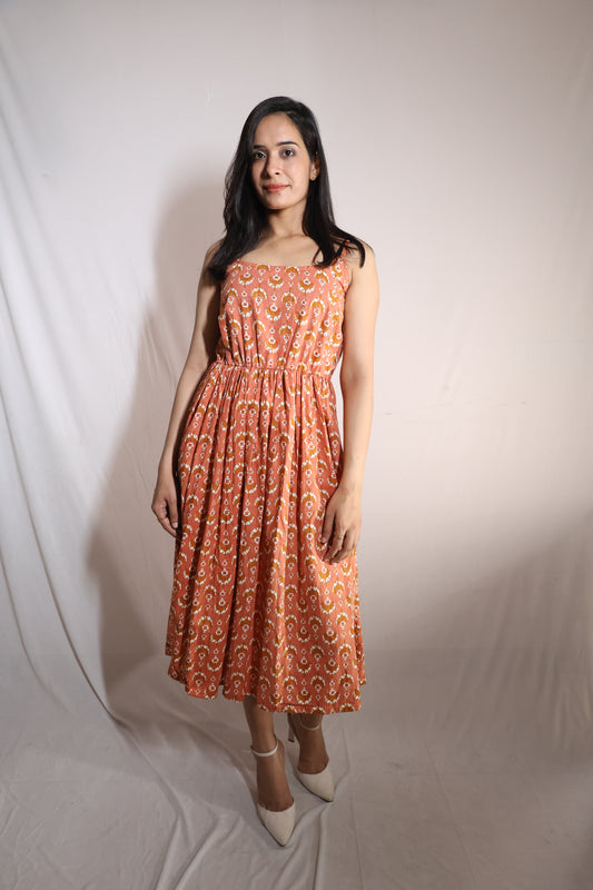 Rust Garden Flare Dress