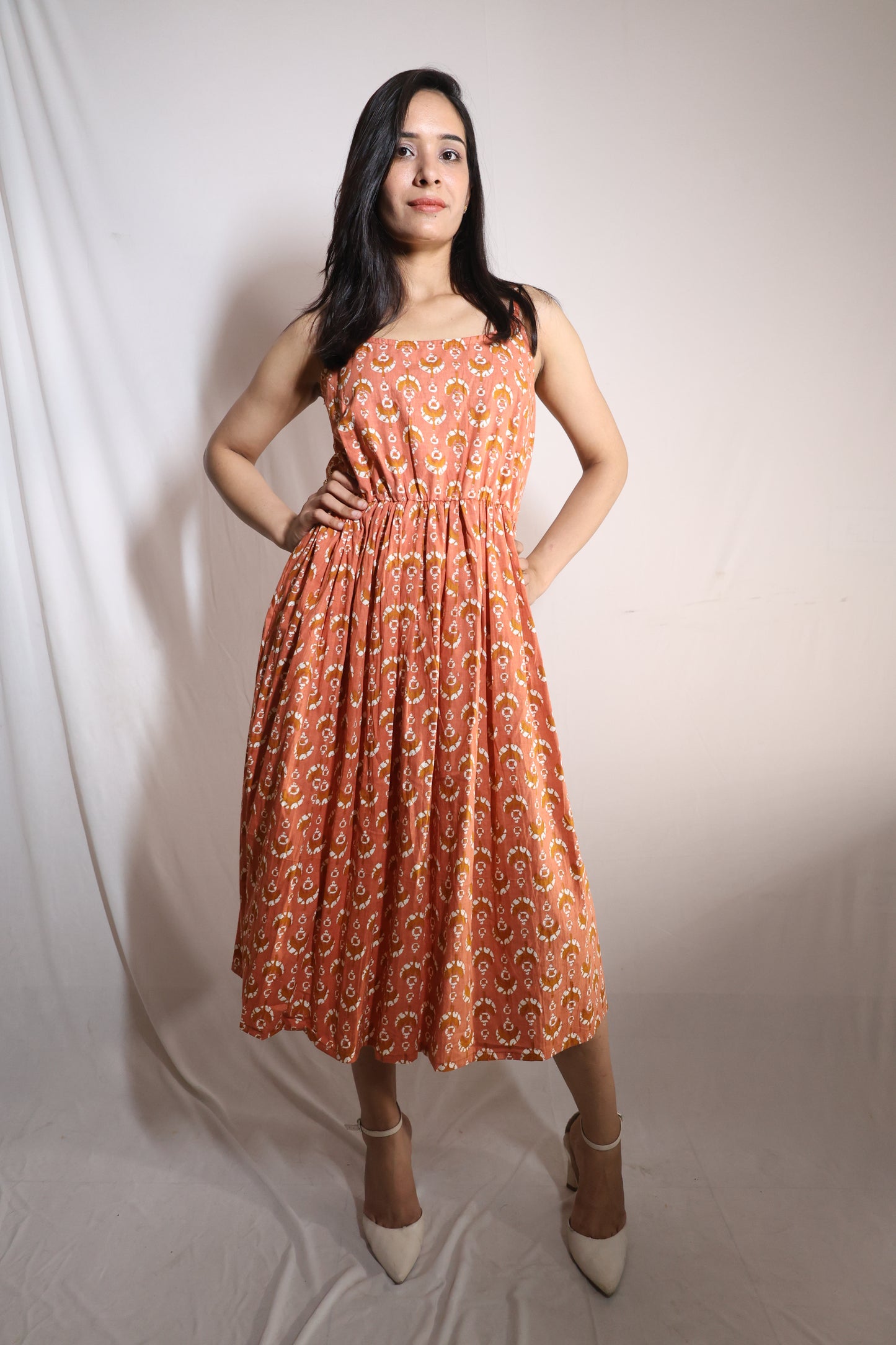 Rust Garden Flare Dress